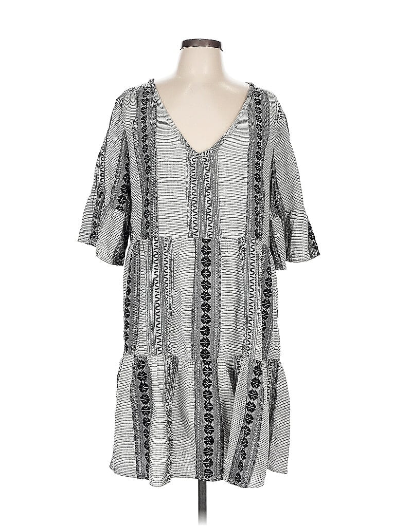 Dylan 100% Cotton Gray Casual Dress Size L - photo 1