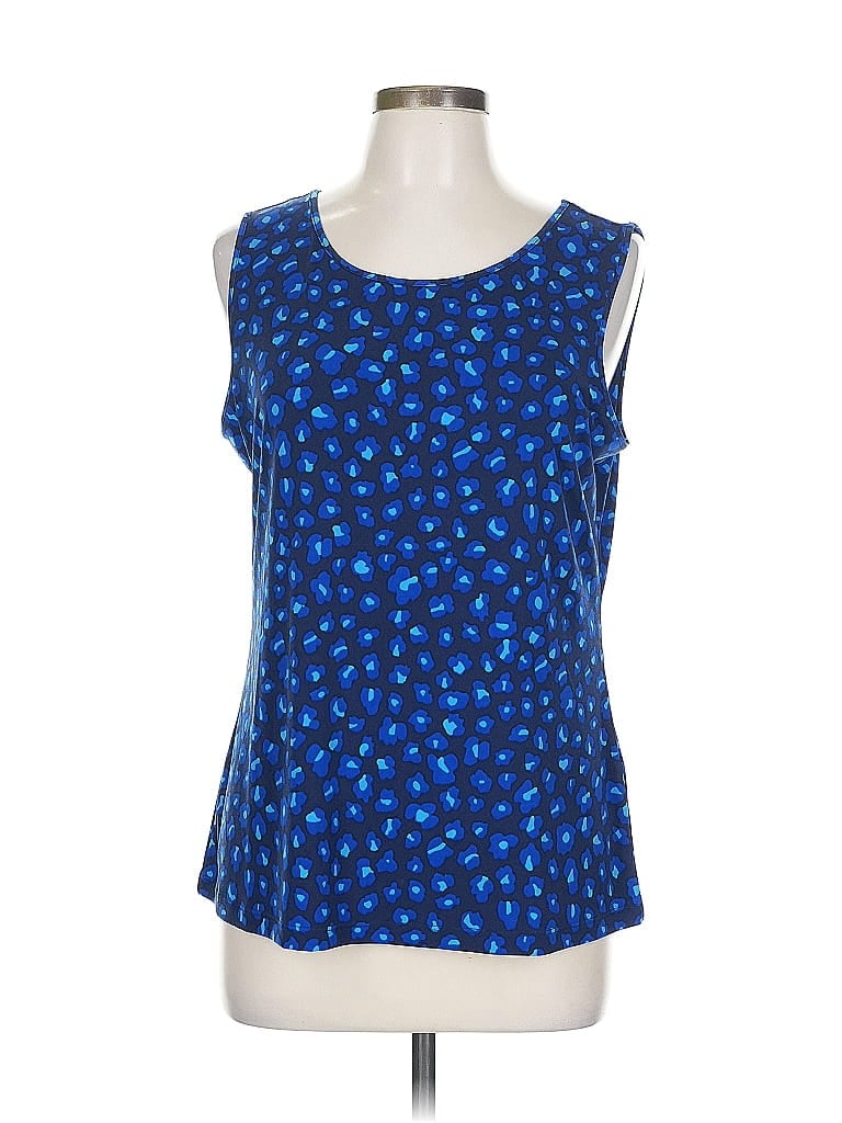 IMAN Blue Sleeveless Top Size L - photo 1