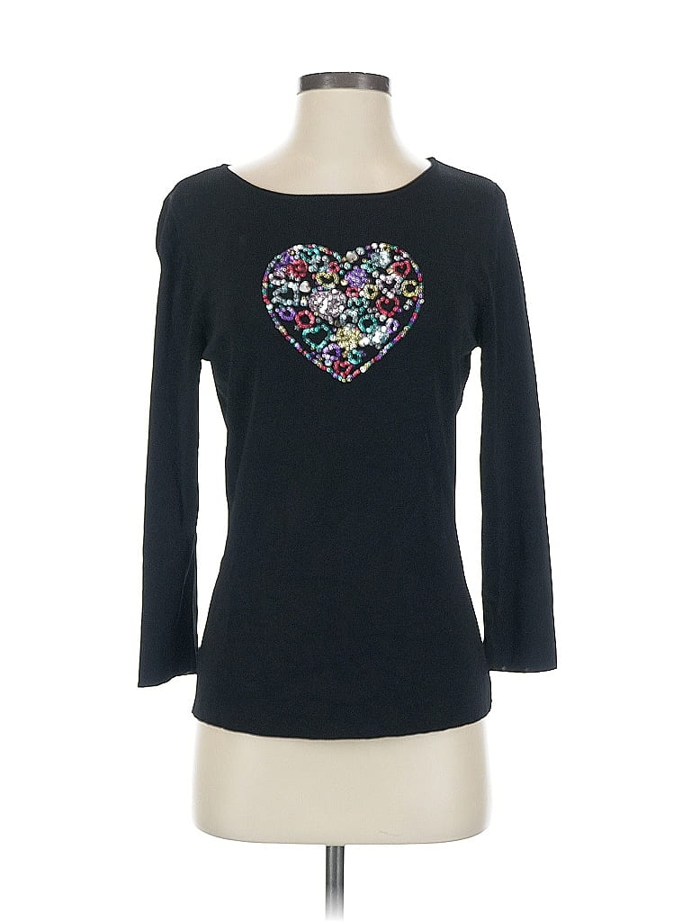 Bethany Hearts Black 3/4 Sleeve T-Shirt Size S - photo 1