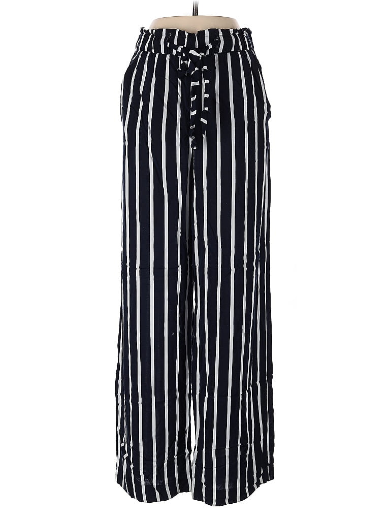 H&M 100% Viscose Stripes Blue Casual Pants Size 4 - photo 1