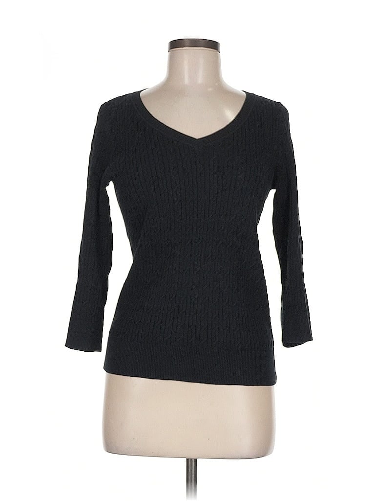 Talbots 100% Pima Cotton Black Pullover Sweater Size M - photo 1