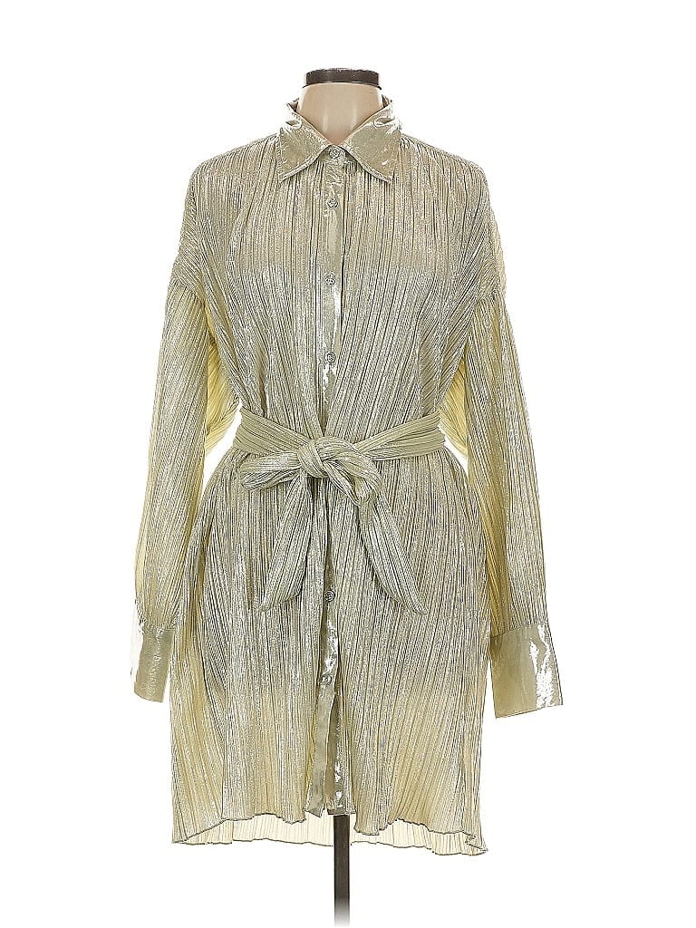 12th Tribe 100% Polyester Silver Casual Dress Size L - photo 1
