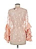 Gracia 100% Polyester Pink Long Sleeve Blouse Size M - photo 2