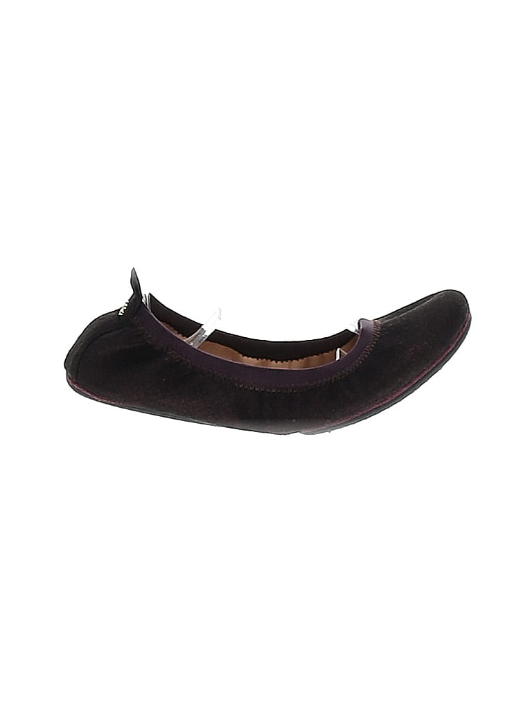 Yosi Samra 100% Leather Black Purple Flats Size 6 - photo 1