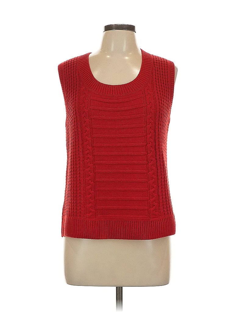 St. John 100% Wool Red Sweater Vest Size L - photo 1