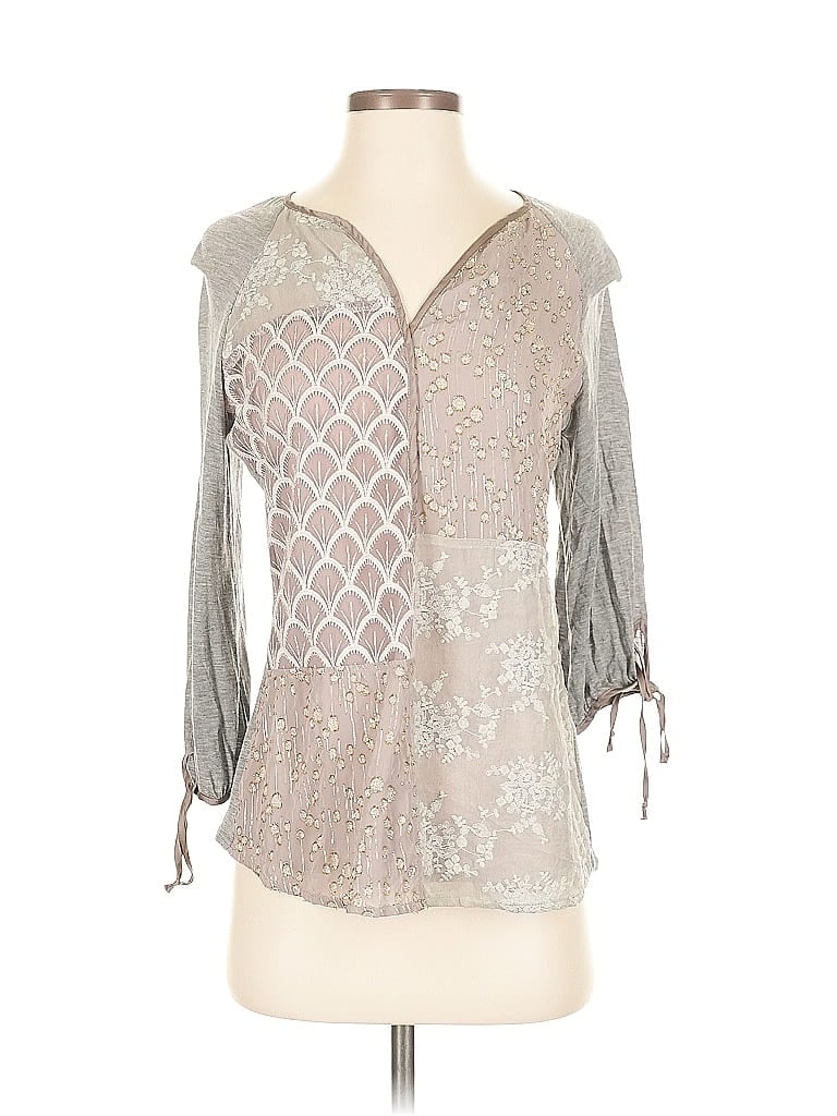 Tiny 100% Rayon Silver 3/4 Sleeve Blouse Size S - photo 1