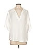 Xirena 100% Cotton Ivory Short Sleeve Blouse Size L - photo 1