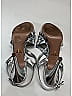 Prada Metallic Silver Leather Criss-Cross Slingback Sandals Size EU 39 - photo 12
