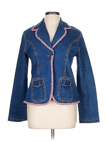 Rave Blue Denim Jacket with Trim (view 1)