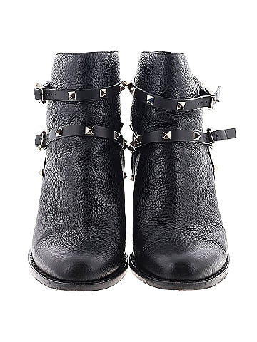 Valentino Garavani Leather Rockstud Ankle Boots (view 2)