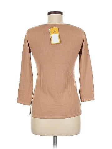 Joseph A. Embellished Tan Sweater with Sequins (view 2)