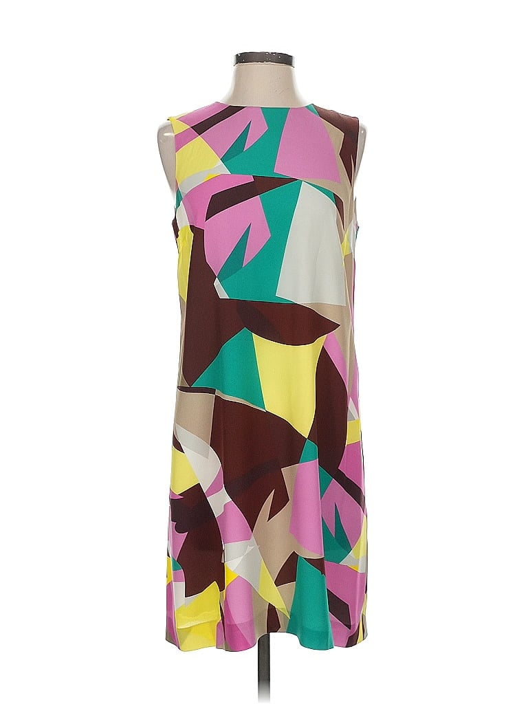 M Missoni 100% Silk Graphic Brown Cocktail Dress Size EU (IT) 42 / US 6 - photo 1