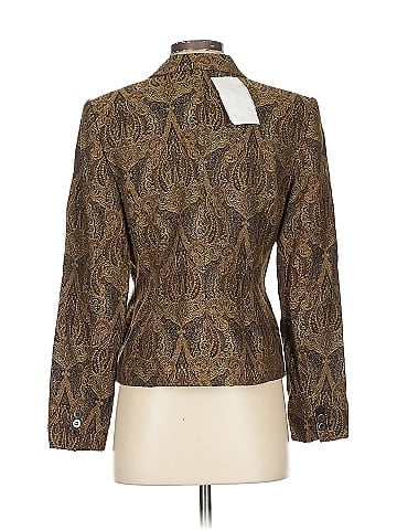 Grace Elements Brown Paisley Patterned Blazer Jacket (view 2)