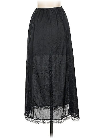 Deena & Ozzy Black Lace-Trimmed Feminine Skirt (view 2)