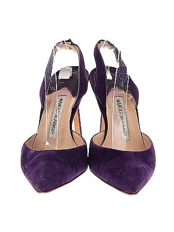 Manolo Blahnik Suede Slingback Pumps (view 2)