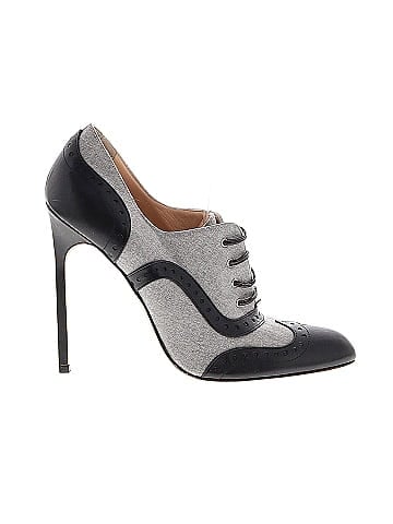 Manolo Blahnik Leather and Flannel Brogue Pumps 120mm (view 1)