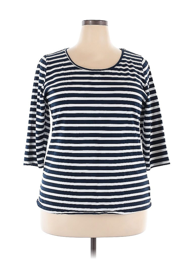 Pre-owned Ellos 3/4 Sleeve T-shirt In Blue