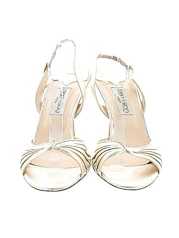 Jimmy Choo Metallic Leather Slingback Sandals 90mm (view 2)