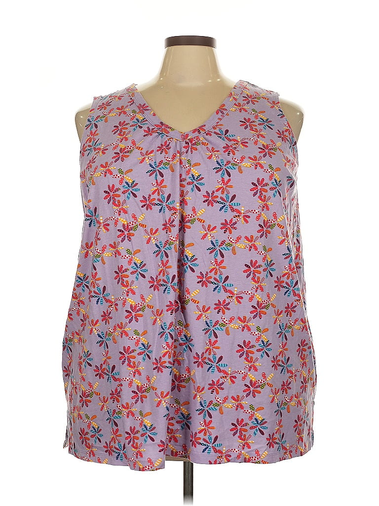 Woman Within 100% Cotton Pink Sleeveless T-Shirt Size 26 - 28 - photo 1