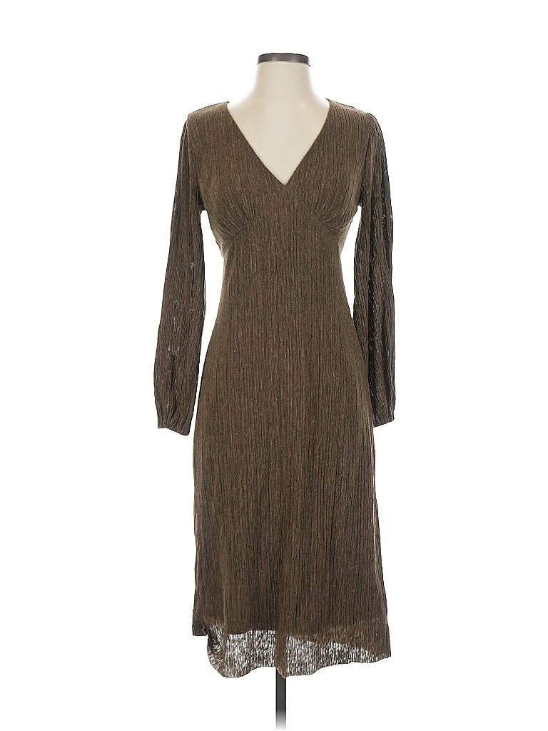 All in Favor 100% Polyester Brown Casual Dress Size S - photo 1