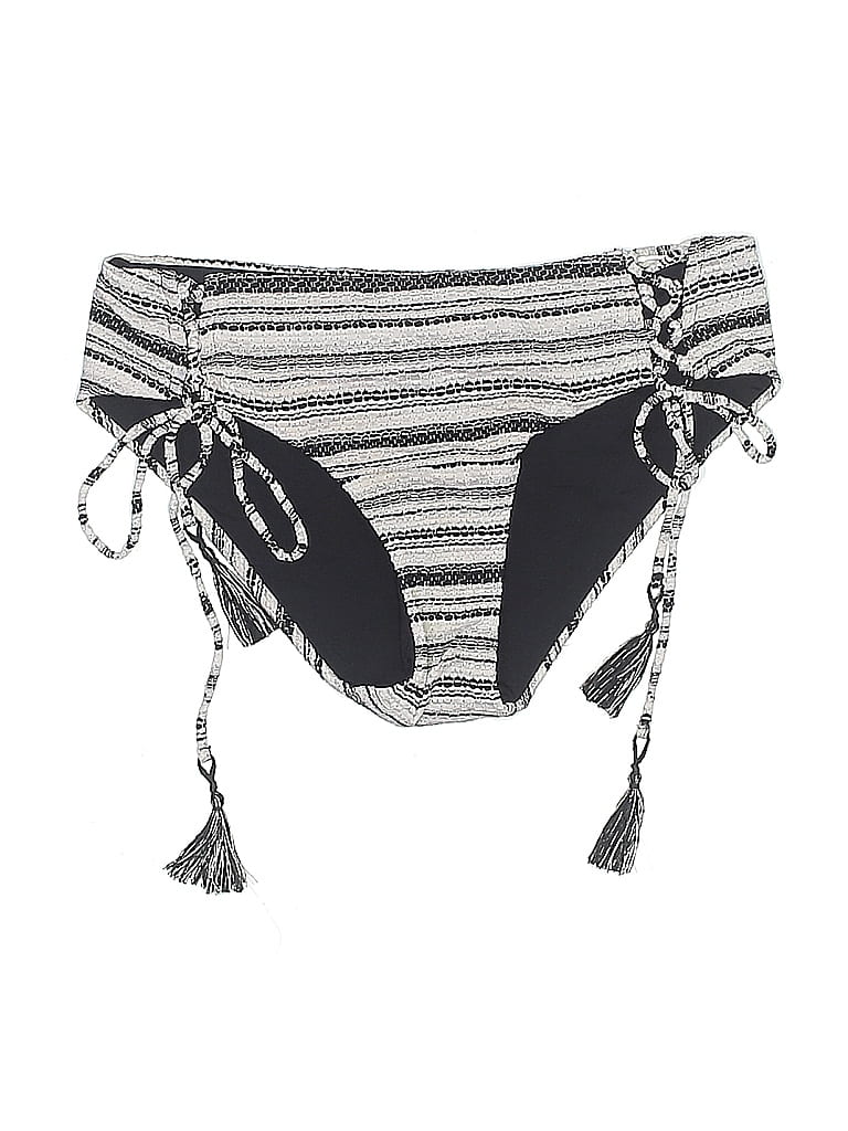 Becca Stripes Gray Swimsuit Bottoms Size M - photo 1