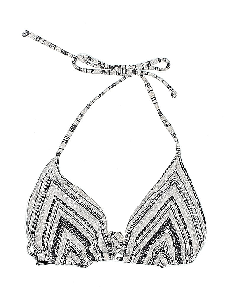 Becca Chevron-herringbone Silver Swimsuit Top Size S - photo 1