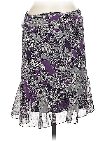 CPW Petites Purple Floral Print Skirt Chic (view 1)