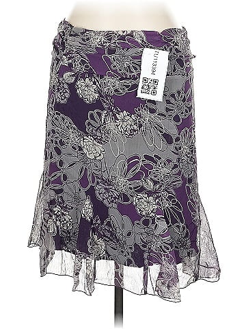 CPW Petites Purple Floral Print Skirt Chic (view 2)