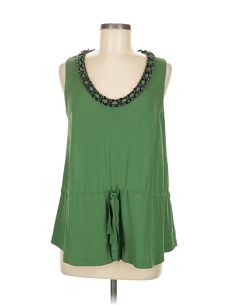 Robert Rodriguez 100% Silk Green Sleeveless Silk Top Size 6 - photo 1