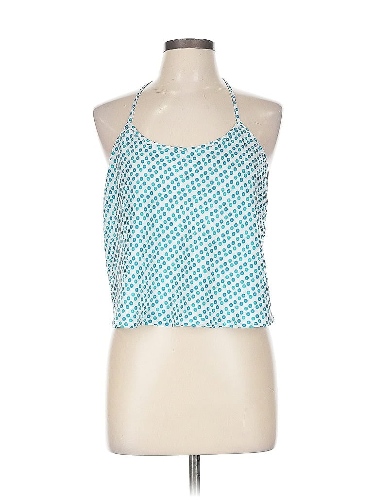 Pre-owned Inc International Concepts Tank Top Blue Halter Neckline Tops