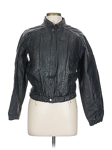 Assorted Brands Classic Black 1980s Leather Jacket (view 1)