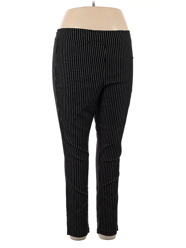 Who What Wear Stripes Black Dress Pants Size 14 - photo 1