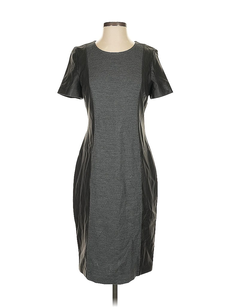 St. John Solid Gray Casual Dress Size 4 - photo 1