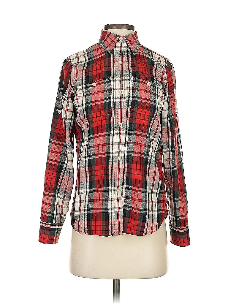 Pre-owned Lauren Jeans Co. Long Sleeve Button Down Shirt In Red