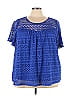 City Chic Blue Short Sleeve Blouse Size 22 - photo 1