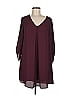 Lush 100% Polyester Solid Burgundy Casual Dress Size M - photo 1