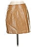 Arden B. 100% Leather Solid Tan Faux Leather Skirt Size 4 - photo 1