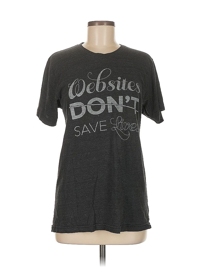 Pre-owned American Apparel Short Sleeve T-shirt In Black
