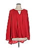 Jennifer Lopez 100% Polyester Red Long Sleeve Blouse Size 1X - photo 1