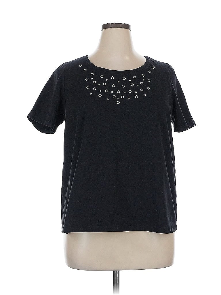 Catherines Stars Black Short Sleeve T-Shirt Size 0X (petite) - photo 1