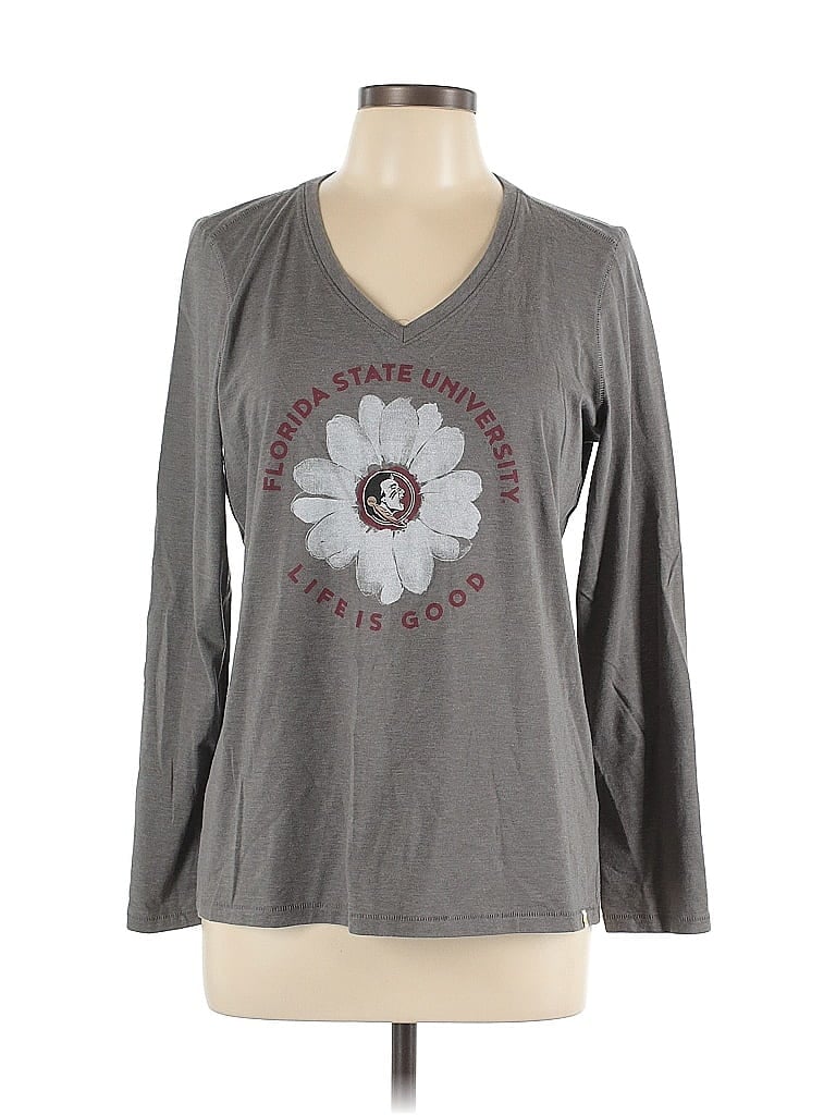 Life Is Good Gray 3/4 Sleeve T-Shirt Size L - photo 1