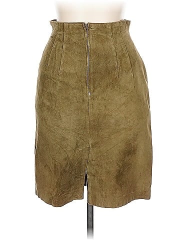 Lord & Taylor Brown Suede Leather Pencil Skirt (view 2)