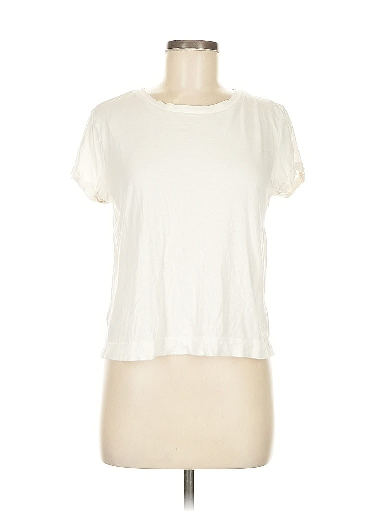 Ann Taylor LOFT 100% Cotton Ivory Short Sleeve T-Shirt Size M - photo 1