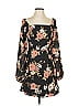 All in Favor 100% Polyester Floral Black Casual Dress Size S - photo 1