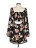 All in Favor 100% Polyester Floral Black Casual Dress Size S - photo 2