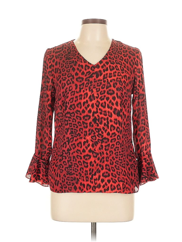 Click to view more detailed imagery on our partner's website Pre-owned Zoey & Leelo 3/4 Sleeve Blouse In Red