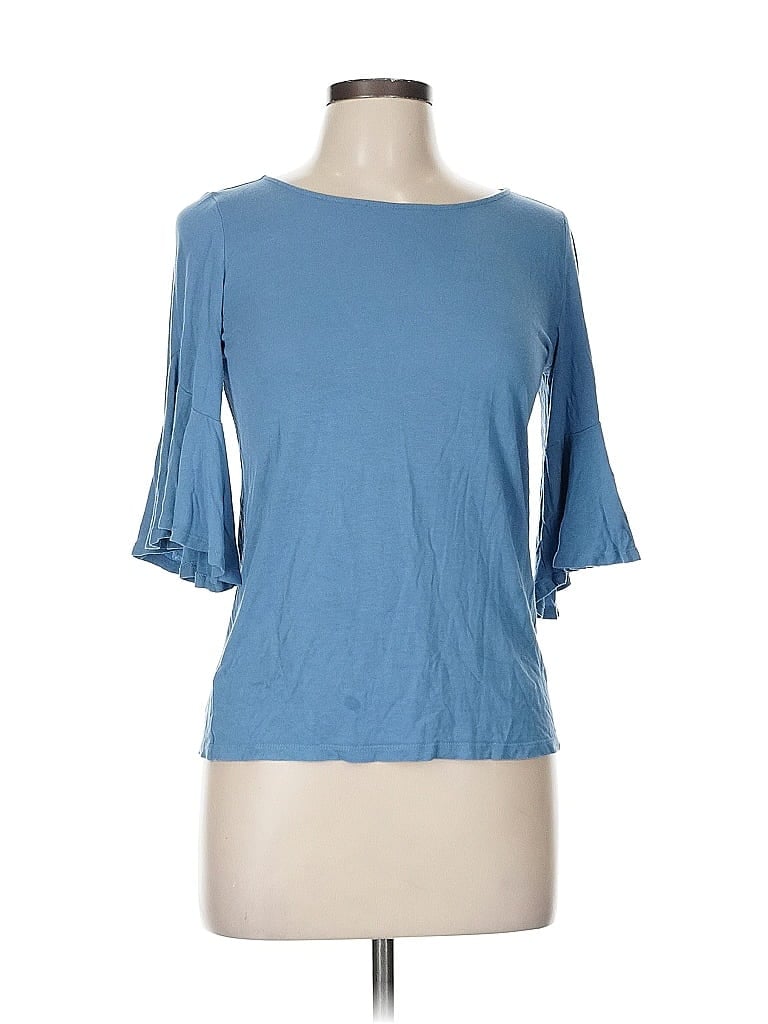 Pre-owned Ann Taylor Loft Outlet 3/4 Sleeve T-shirt In Blue