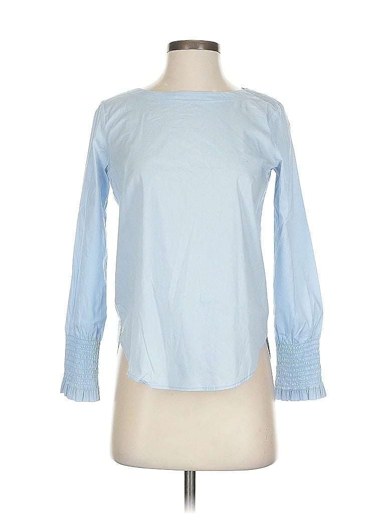 Pre-owned Ann Taylor Loft Long Sleeve Blouse In Blue