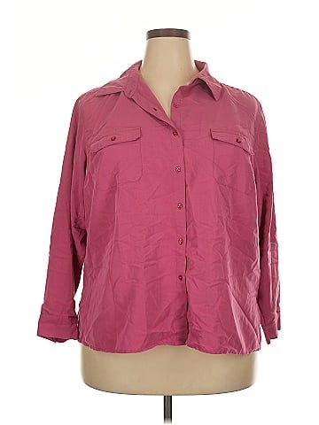 White Stag 3/4 Sleeve Button-Down Shirt (view 1)