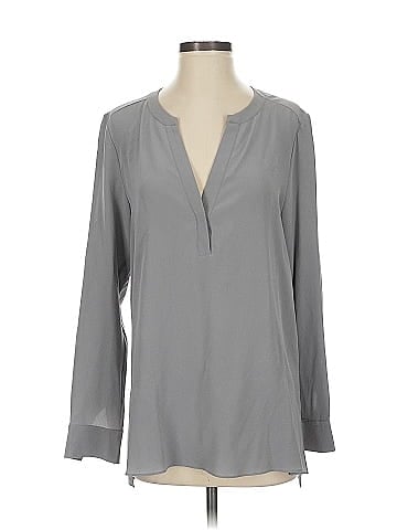 R | Label Long Sleeve Silk Top (view 1)